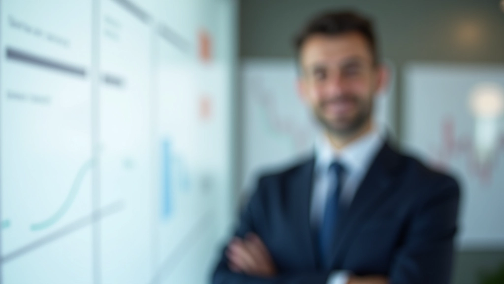 Professionista che presenta dati di valutazione su lavagna con diagrammi e multipli, riunione di analisi